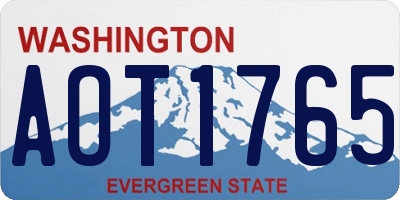 WA license plate AOT1765