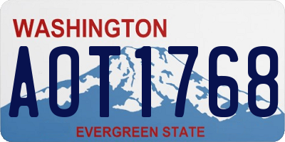 WA license plate AOT1768