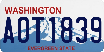 WA license plate AOT1839