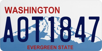 WA license plate AOT1847