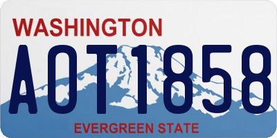 WA license plate AOT1858
