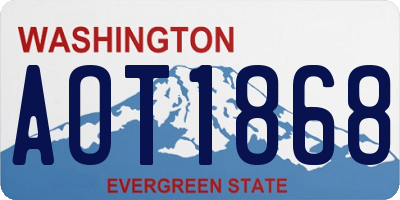 WA license plate AOT1868