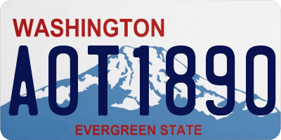 WA license plate AOT1890