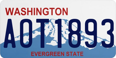 WA license plate AOT1893