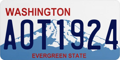 WA license plate AOT1924