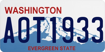 WA license plate AOT1933