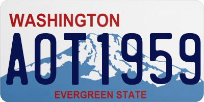 WA license plate AOT1959