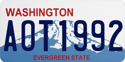WA license plate AOT1992