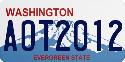 WA license plate AOT2012