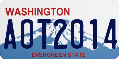 WA license plate AOT2014