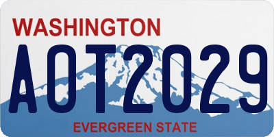 WA license plate AOT2029