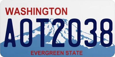 WA license plate AOT2038