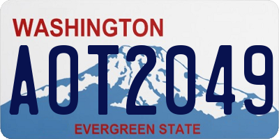 WA license plate AOT2049