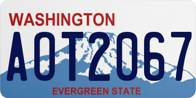 WA license plate AOT2067