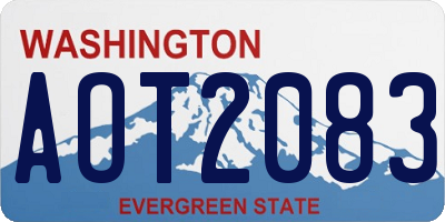 WA license plate AOT2083