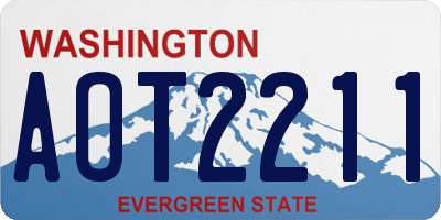 WA license plate AOT2211