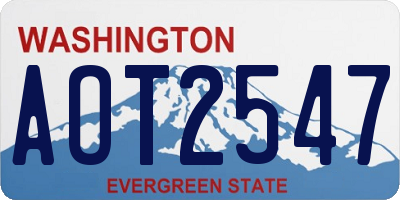 WA license plate AOT2547
