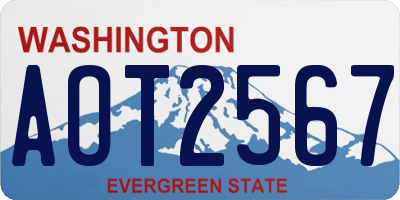 WA license plate AOT2567