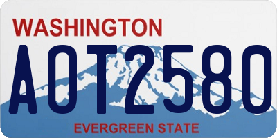 WA license plate AOT2580