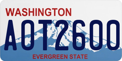 WA license plate AOT2600