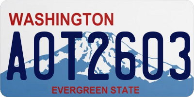 WA license plate AOT2603
