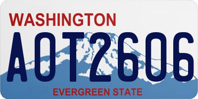 WA license plate AOT2606