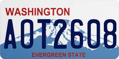 WA license plate AOT2608