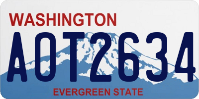 WA license plate AOT2634