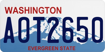 WA license plate AOT2650