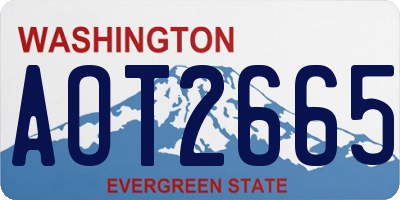 WA license plate AOT2665