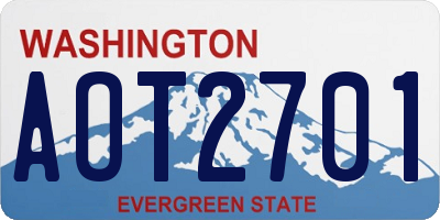 WA license plate AOT2701