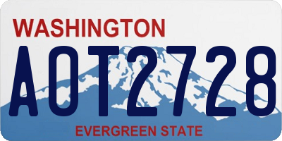 WA license plate AOT2728