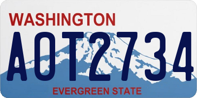 WA license plate AOT2734