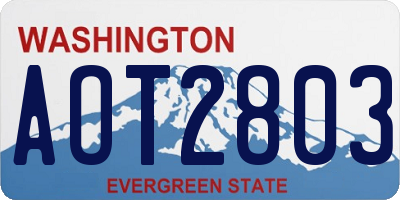 WA license plate AOT2803