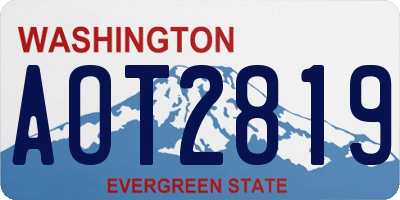 WA license plate AOT2819