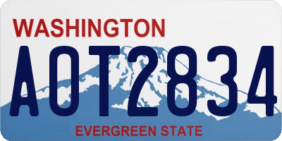 WA license plate AOT2834