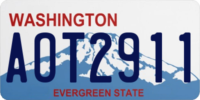 WA license plate AOT2911