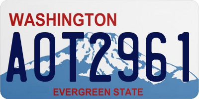 WA license plate AOT2961