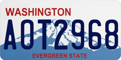 WA license plate AOT2968