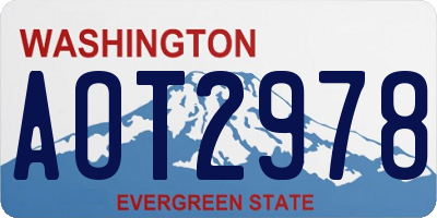 WA license plate AOT2978