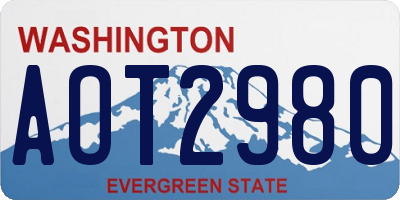 WA license plate AOT2980