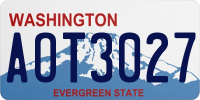 WA license plate AOT3027
