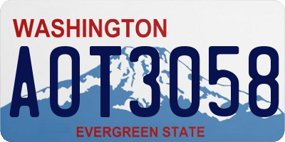 WA license plate AOT3058