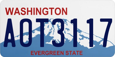 WA license plate AOT3117