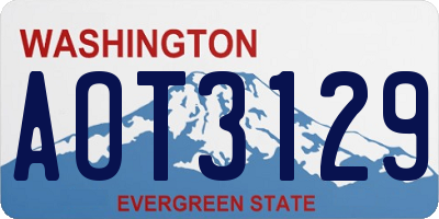 WA license plate AOT3129