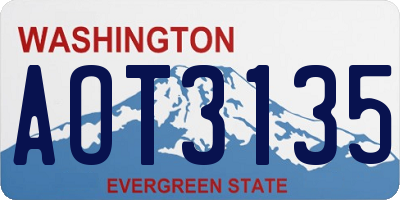 WA license plate AOT3135
