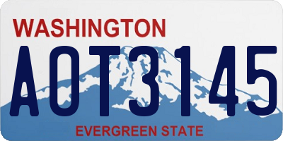 WA license plate AOT3145