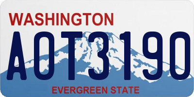 WA license plate AOT3190