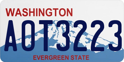 WA license plate AOT3223