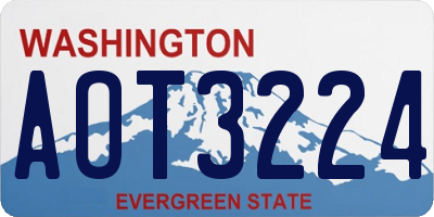 WA license plate AOT3224